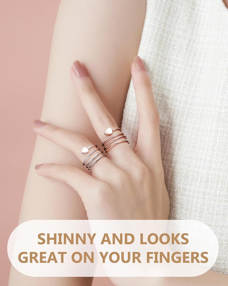 Feraco 2PCS Copper Rings for Women,99.99% Pure Copper Magnetic Thumb Ring with Magnet,Lymphatic Jewelry Gifts for Womens - Image 2